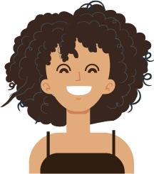 Pictogramme d'une femme qui sourit grace aux aligneurs dentaires Quicksmile.